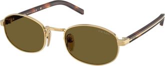 Prada Stijlvolle zonnebril - Dames - Zonnebrillen - Geel - 52 MM - Accessoires