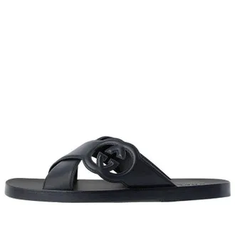 Gucci Interlocking G Slide Sandals Black 738471-US000-1000