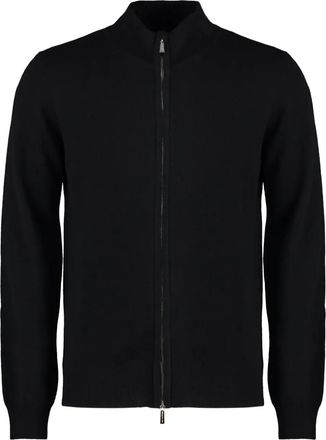 Moorer Cardigan Urbino con zip - Nero