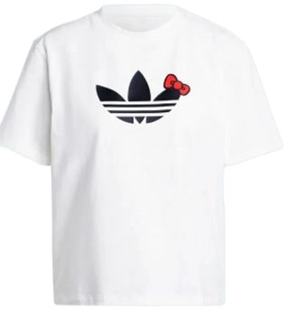 adidas (WMNS) adidas x Hello Kitty Trefoil T-Shirt Asia Sizing White Black IX7880