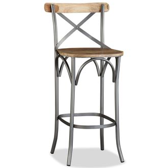 vidaXL Taburete De Cocina De Madera Maciza De Mango Vidaxl