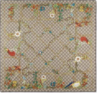 Gucci PRINTED SILK TWILL SCARF - Gucci - Woman