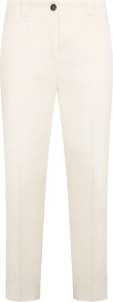 PESERICO Slim Broeken - Dames - Vrijetijds broeken - Wit - XL - Katoen - Broeken