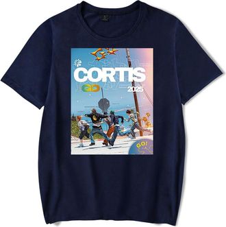 Generic 2025 CORTIS GO! Fan Support Merch Unisex Short Sleeve T-Shirt - Inspired Graphic Tee for Men and Women Fans (Navy,M)