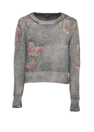 Avant Toi Grey Floral Pattern Cotton Cardigan