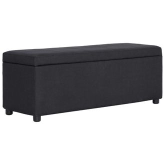 vidaXL Vidaxl - Banco Con Espacio De Almacenaje 116 Cm Poli&eacute;ster Negro