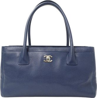 Chanel Blue Leather Tote Bag (Pre-Owned)