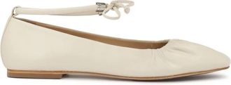 Kazar Roomkleurige ballerinas met strikjes - Dames - Ballerinas - Beige - 40 EU - Leer - Schoenen