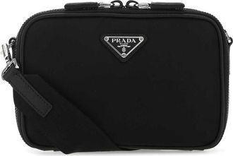 Prada Black Leather And Nylon Crossbody Bag