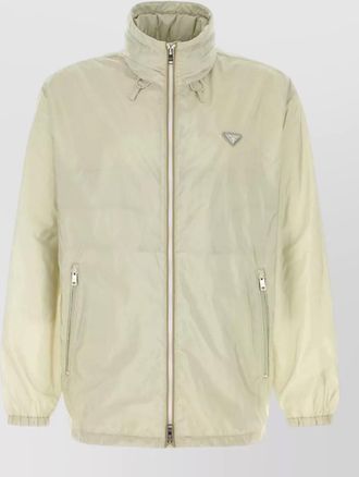 Prada renylon windbreaker high collar side pockets