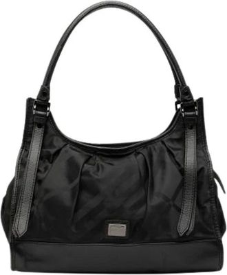 Burberry Pre-owned Shoulder Bags, female, Black, Size: ONE SIZE Pre-owned Leather Shoulder Bag