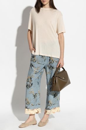 Paul Smith Loose-fit Trousers With Stitching On The Legs, Womens, Blue