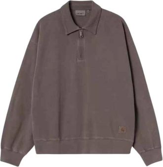 Carhartt Work in Progress Half Zip Harper Polo - Dames - Polos - Bruin - L - Katoen - Tops