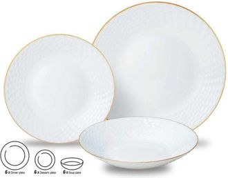 OEM Juego De Vajilla 18 Piezas Platos Para 6 Personas Kinghoff Kh-1876