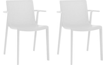 Resol Sillas Con Brazos Beekat Resol Pl&aacute;stico Blanco (pack De 2)