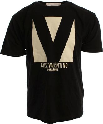 Valentino Tops, Heren, Zwart, M, Katoen, T-shirt