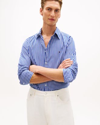 Tommy Hilfiger Mens Flex Shirt in Blue Cotton - Size Medium