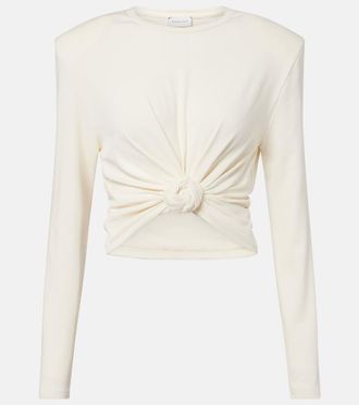 Magda Butrym Cropped cotton-blend jersey top
