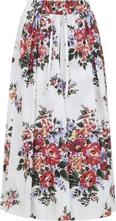 Dolce & Gabbana Fiori Midi Rok - Dames - Midirokken - Veelkleurig - M - Katoen - Rokken