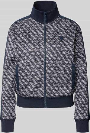 Guess Sweatjacke mit Stehkragen Modell MAYA in Blau, Gr&ouml;&szlig;e XL