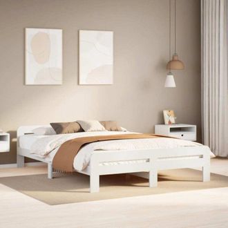 vidaXL Vidaxl - Estructura De Cama Sin Colch&oacute;n Madera De Pino Blanca 150x200 Cm
