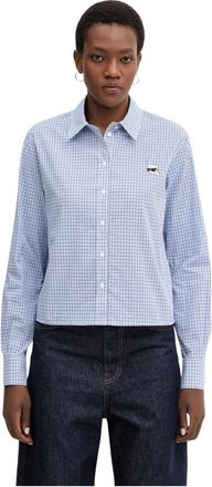 Karl Lagerfeld Ikon Shirt - Dames - Overhemden - Blauw - S - Katoen - Overhemden