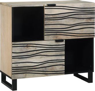 vidaXL Vitrina Blanco 80 x 33 x 75 cm madera maciza de mango Vidaxl