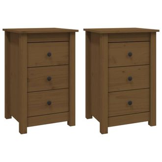 Berkfield Home Bedside Cabinets 2 pcs Honey Brown 40x35x61.5 cm Solid Wood Pine