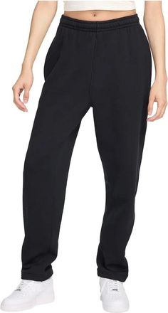 Nike Wool Classics Open Hem Fleece Broek - Dames - Trainingsbroeken - Zwart - S - Katoen - Fitness