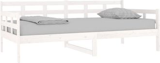 vidaXL Sof&aacute; Cama Madera Maciza De Pino Blanco 90x190 Cm Vidaxl
