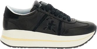 Premiata Black Bethcoin Leather Platform Sneakers