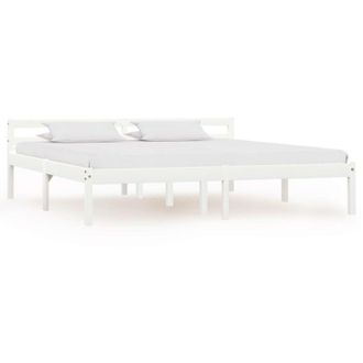 vidaXL Vidaxl - Bed Frame without Mattress White Solid Pine Wood 180x200 cm Super King