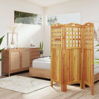 Berkfield Home 3-Panel Room Divider 121.5x2x115 cm Solid Wood Acacia in Brown