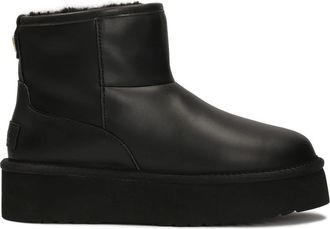 Kazar Wol Ge&iuml;soleerde Lederen Sneeuwlaarzen - Dames - Winterlaarzen - Zwart - 39 EU - Wol - Schoenen
