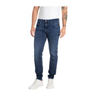 Replay Jeans, Heren, Blauw, W32 L32, Katoen, Anbass Slim Jeans