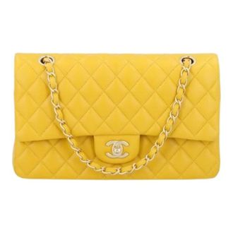 Chanel Pre-owned Classic Bag 11.12 Schoudertas - Dames - Pre-owned - Geel - Maat: ONE Size Leer