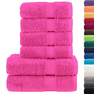 vidaXL Juego De Toallas Premium Solund 6 Unidades Rosa 600 Gsm Vidaxl