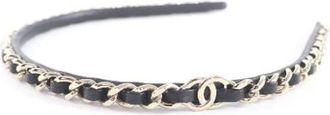 Chanel Pre-owned Accessories, female, Black, Size: ONE SIZE Pre-owned Leather Hair Accessory
