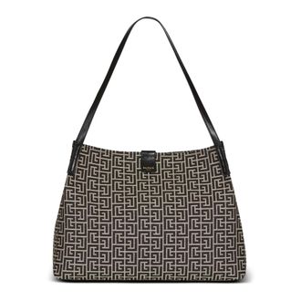 Balmain Shoulder Bags, female, Black, Size: ONE SIZE Medium Release Shopper Bag