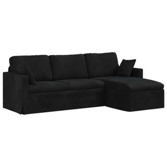 vidaXL Sof&aacute; Negro 228 X 134 X 80 Cm Terciopelo Vidaxl