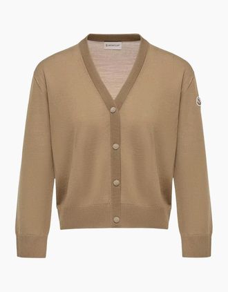 Moncler Womens WOMENS HYBRID CARDIGAN - Cream - Size: 10/8
