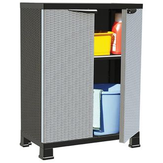 vidaXL Armario De Pl&aacute;stico Dise&ntilde;o De Rat&aacute;n 68x39x92 Cm Vidaxl