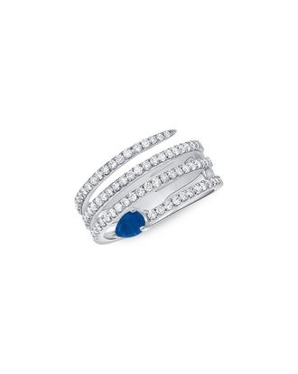 Sabrina Designs 14K 1.10 Ct. Tw. Diamond & Sapphire Wrap Ring