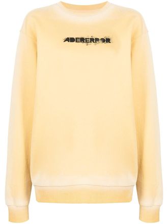 Ader Error logo-print oversized sweatshirt - women - Cotton/Polyester - 1 - Yellow