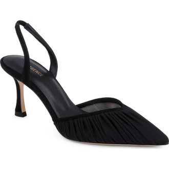 L'agence Bowery Pointed Toe Slingback Pump in Black Mesh at Nordstrom, Size 8.5