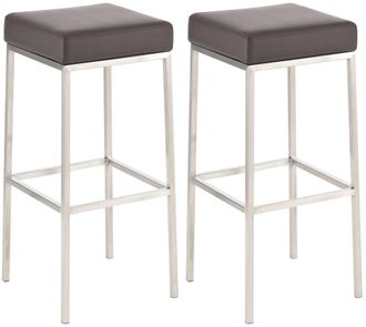 Clp Clp - Set De 2 Taburetes Montreal Altura 85 Cm Marr&oacute;n Acero Inoxidable