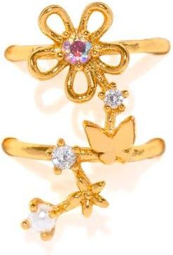 Girls Crew Flower Lane Single Ear Cuff Crawler in Gold at Nordstrom