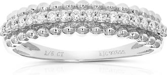 Vir Jewels 1/5 cttw Lab Grown Diamond Wedding Band in Sterling Silver For Women