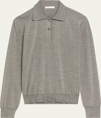 The Row Lilienne Silk Polo Top