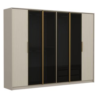 Dmora Armario Grande Gavi, Ropero Habitaci&oacute;n, 12 Estantes, Puertas Abatibles, 274x210h Cm Blanco
